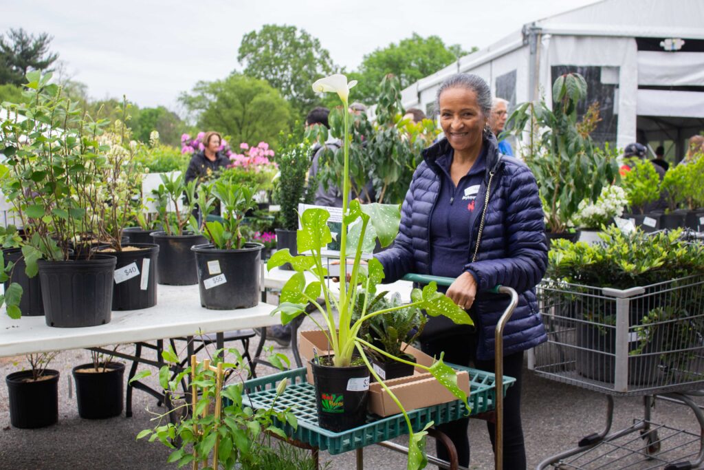 FONA member with plants at the Garden Fair & Plant Sale