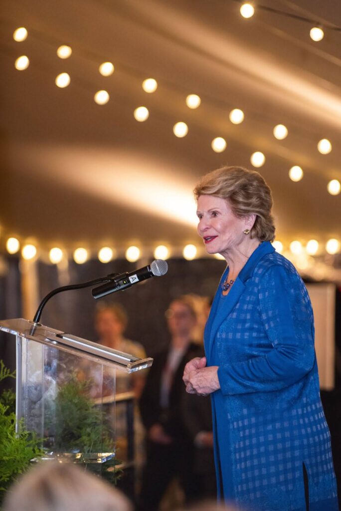 Senator Debbie Stabenow speaking at Dinner Under the Stars