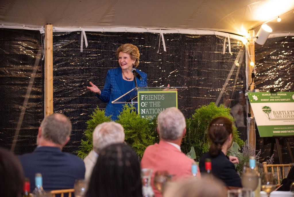 Senator Debbie Stabenow speaking at Dinner Under the Stars