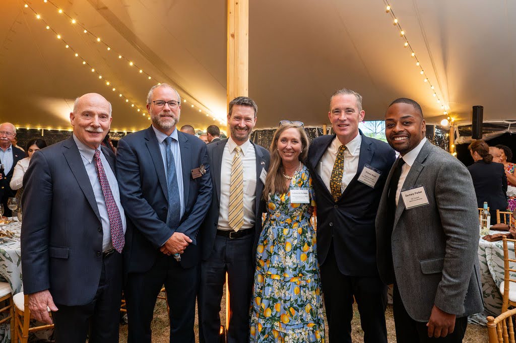 Members of DC's city council at the Dinner Under the Stars, with Dr. Richard T. Olsen, Cathy Kerkam, and Craven Rand.